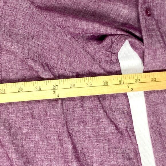 Lane Bryant Linen Blouse Womens Sz 26/28 Burgundy Summer Breathable Casual Chic - Picture 10 of 16